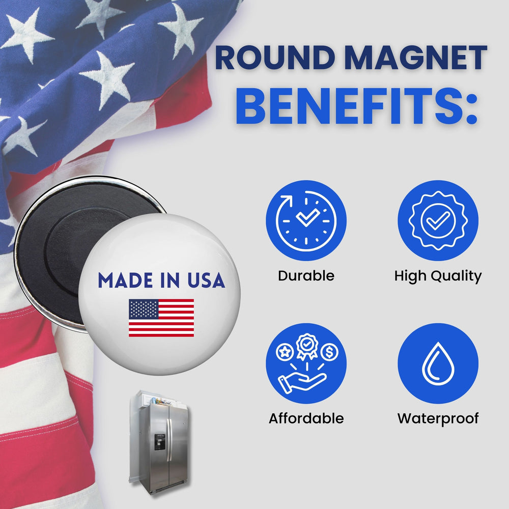 Round Magnet - Flag United States - USA