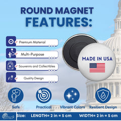 Round Magnet - Flag United States - USA
