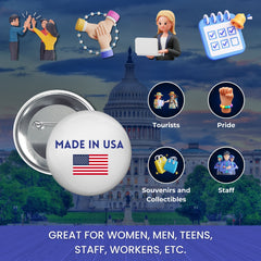 Round Button - State Flag Wisconsin - USA