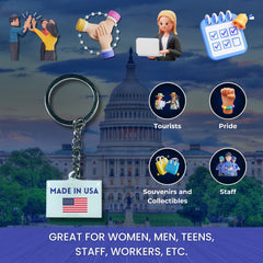 Metal Keychain - State Flag Delaware - USA