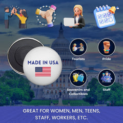 Round Magnet - Flag United States - USA
