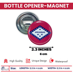 Bottle Opener-Magnet - State Flag Arkansas - USA