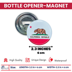 Bottle Opener-Magnet - State Flag California - USA
