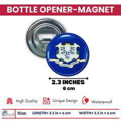 Bottle Opener-Magnet - State Flag Connecticut - USA