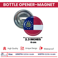 Bottle Opener-Magnet - State Flag Georgia - USA