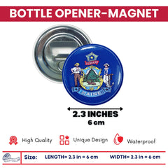Bottle Opener-Magnet - State Flag Maine - USA
