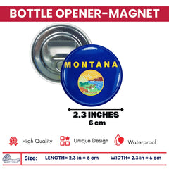 Bottle Opener-Magnet - State Flag Montana - USA