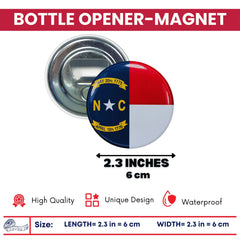 Bottle Opener-Magnet - State Flag North Carolina - USA