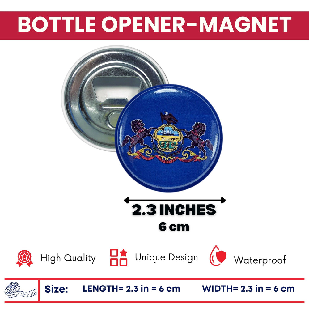 Bottle Opener-Magnet - State Flag Pennsylvania - USA