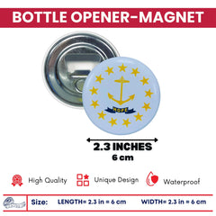 Bottle Opener-Magnet - State Flag Rhode Island - USA
