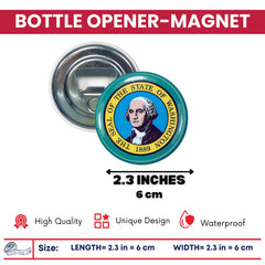 Bottle Opener-Magnet - State Flag Washington - USA