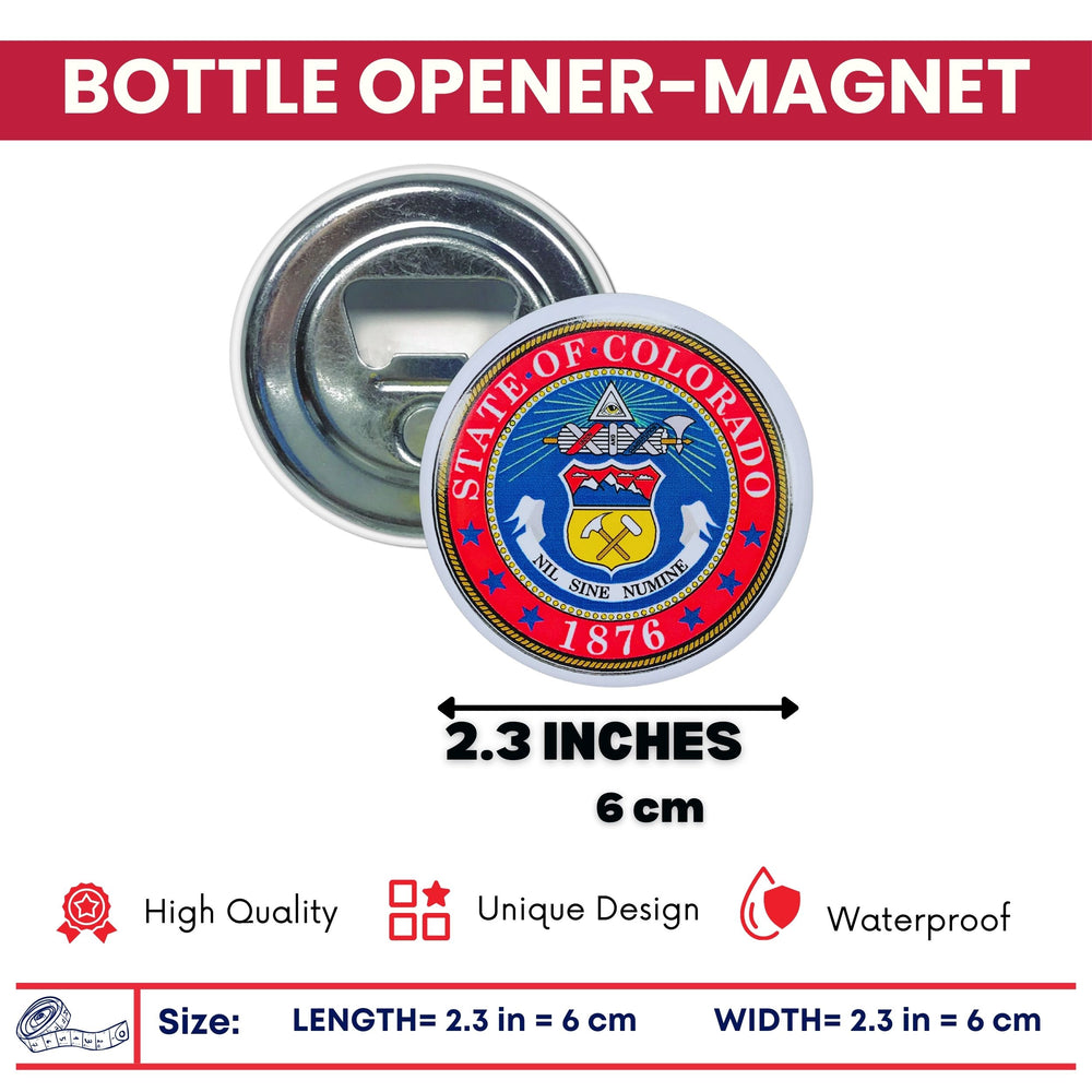 Bottle Opener - Magnet - State Seal Colorado - USA