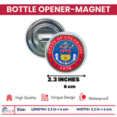 Bottle Opener - Magnet - State Seal Colorado - USA