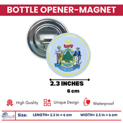 Bottle Opener - Magnet - State Seal Maine - USA
