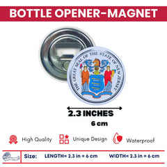 Bottle Opener - Magnet - State Seal New Jersey - USA