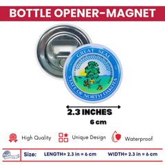 Bottle Opener - Magnet - State Seal North Dakota - USA