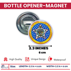 Bottle Opener - Magnet - State Seal Oklahoma - USA