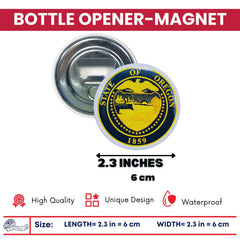 Bottle Opener - Magnet - State Seal Oregon - USA