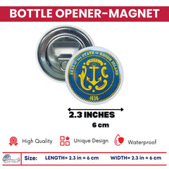 Bottle Opener - Magnet - State Seal Rhode Island - USA