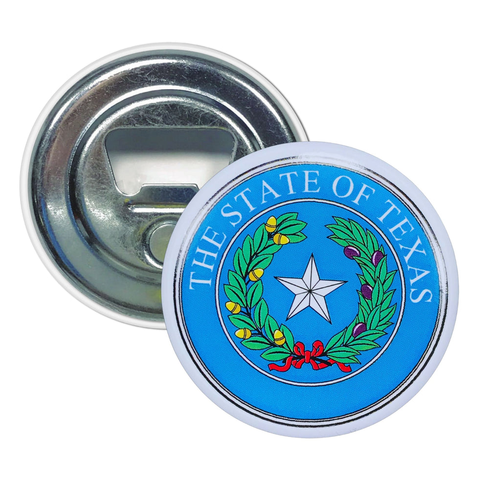 Bottle Opener - Magnet - State Seal Texas - USA