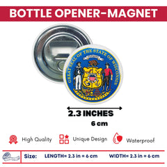 Bottle Opener - Magnet - State Seal Wisconsin - USA