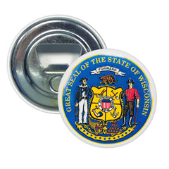 Bottle Opener - Magnet - State Seal Wisconsin - USA
