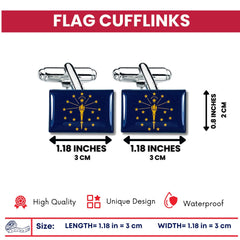 Cufflinks - State Flag Indiana - USA