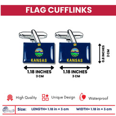 Cufflinks - State Flag - Kansas - USA