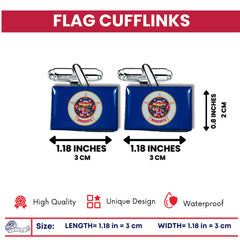 Cufflinks - State Flag Minnesota - USA