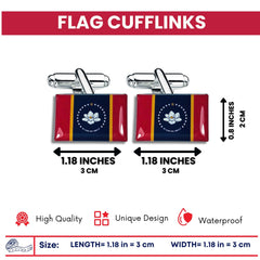 Cufflinks - State Flag Mississippi - USA