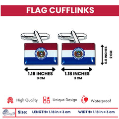 Cufflinks - State Flag Missouri - USA