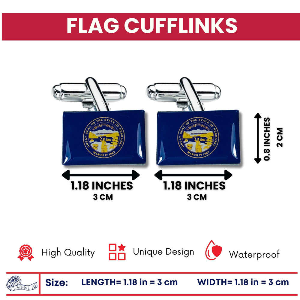 Cufflinks - State Flag Nebraska - USA