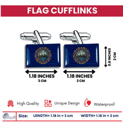 Cufflinks - State Flag New Hampshire - USA