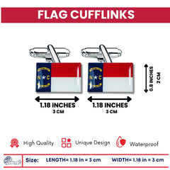 Cufflinks - State Flag North Carolina - USA