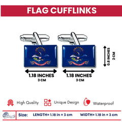 Cufflinks - State Flag North Dakota - USA