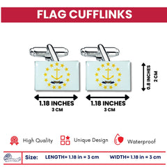 Cufflinks - State Flag Rhode Island - USA