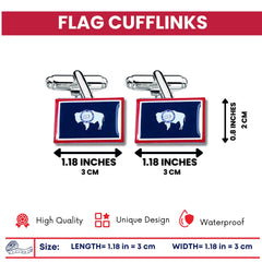 Cufflinks - State Flag Wyoming - USA
