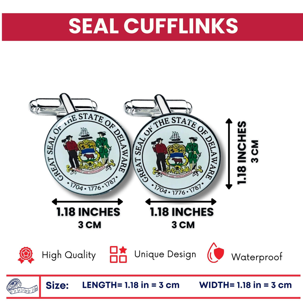Cufflinks - State Seal Delaware - USA