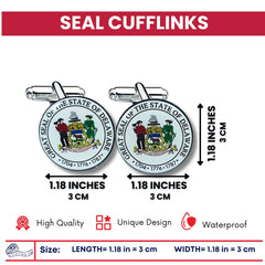 Cufflinks - State Seal Delaware - USA
