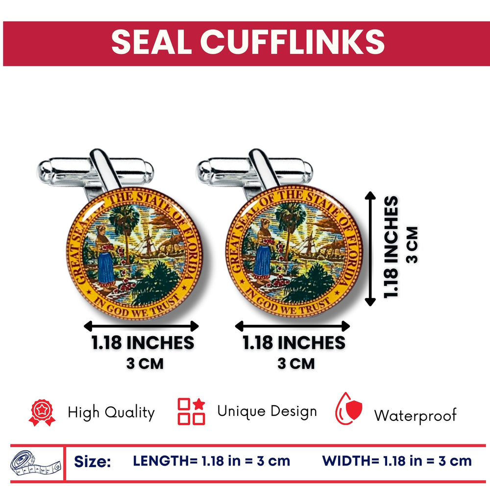 Cufflinks - State Seal Florida - USA