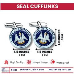 Cufflinks - State Seal Louisiana - USA