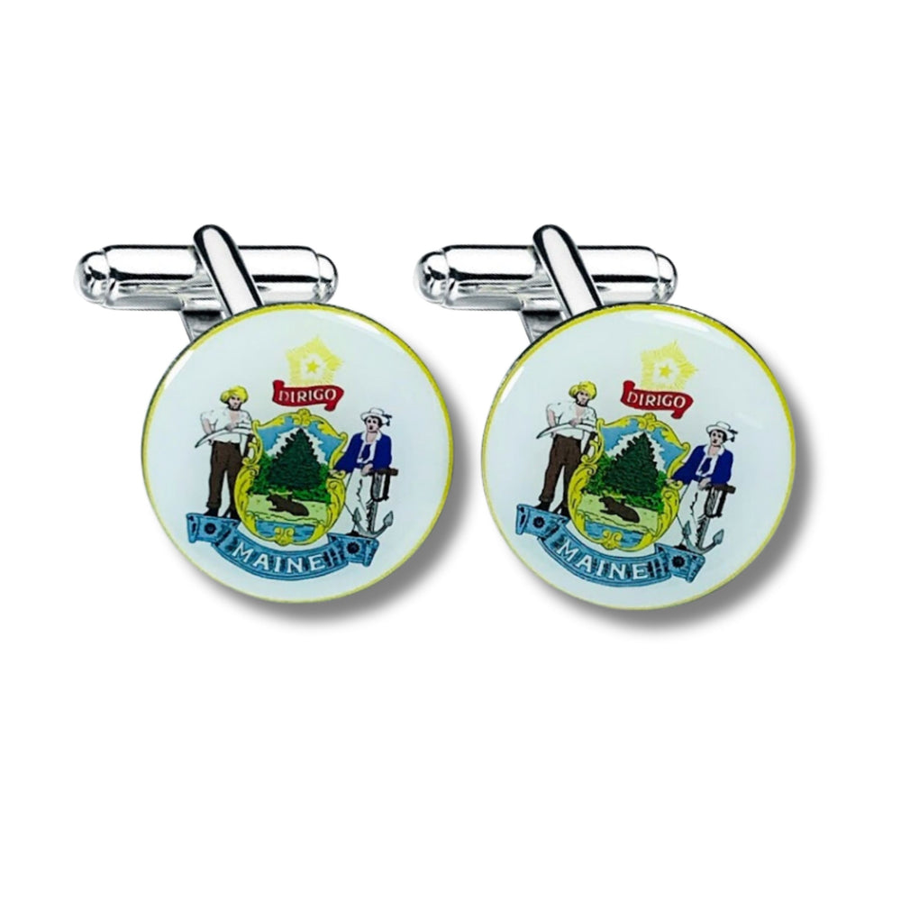Cufflinks - State Seal Maine - USA
