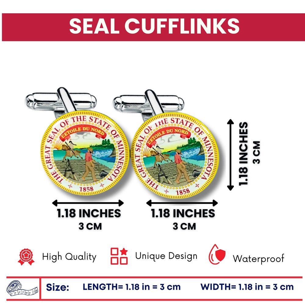 Cufflinks - State Seal Minnesota - USA