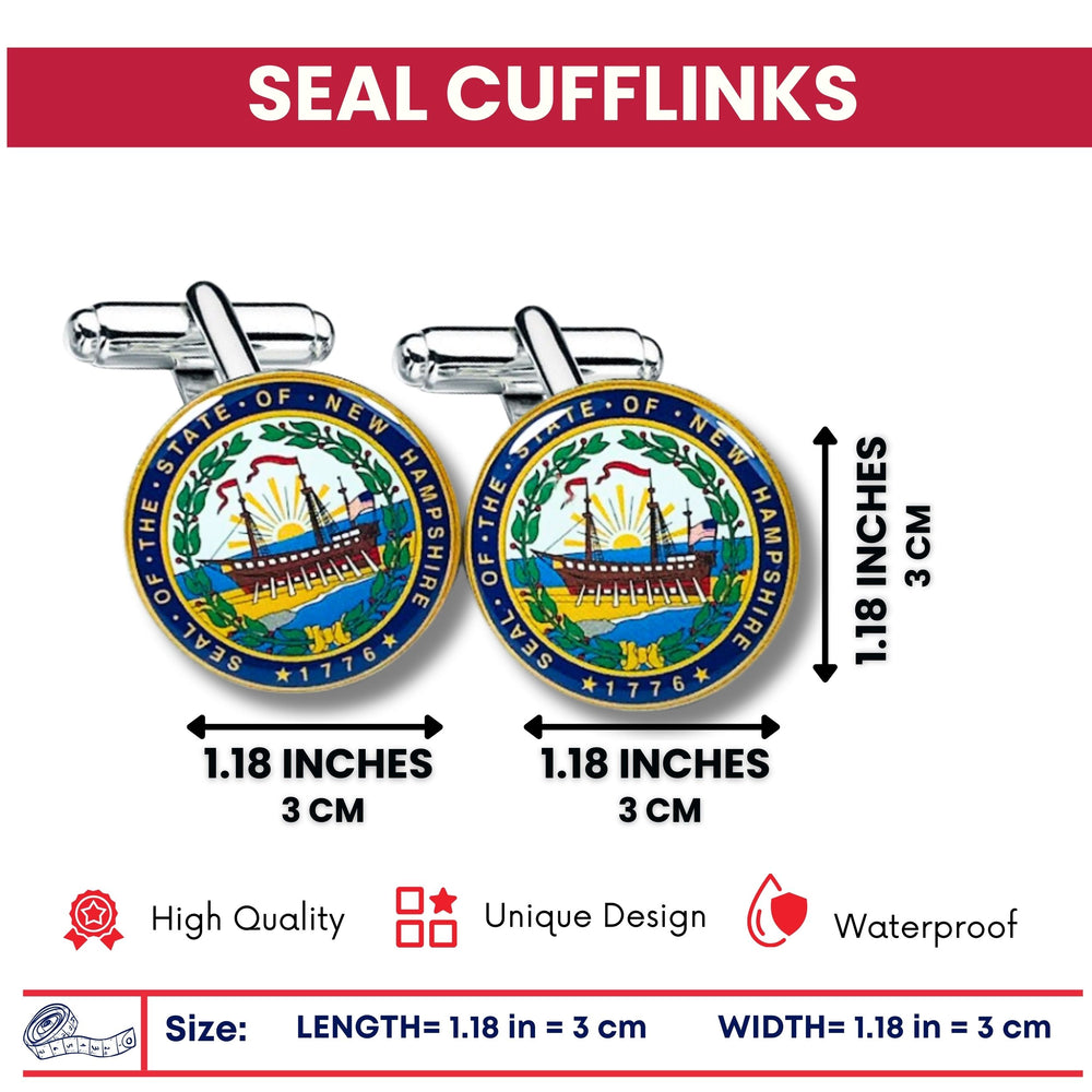 Cufflinks - State Seal New Hampshire - USA