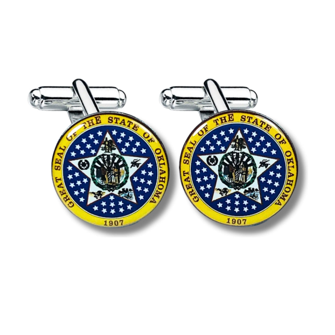 Cufflinks - State Seal Oklahoma - USA