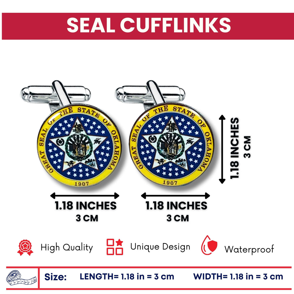 Cufflinks - State Seal Oklahoma - USA