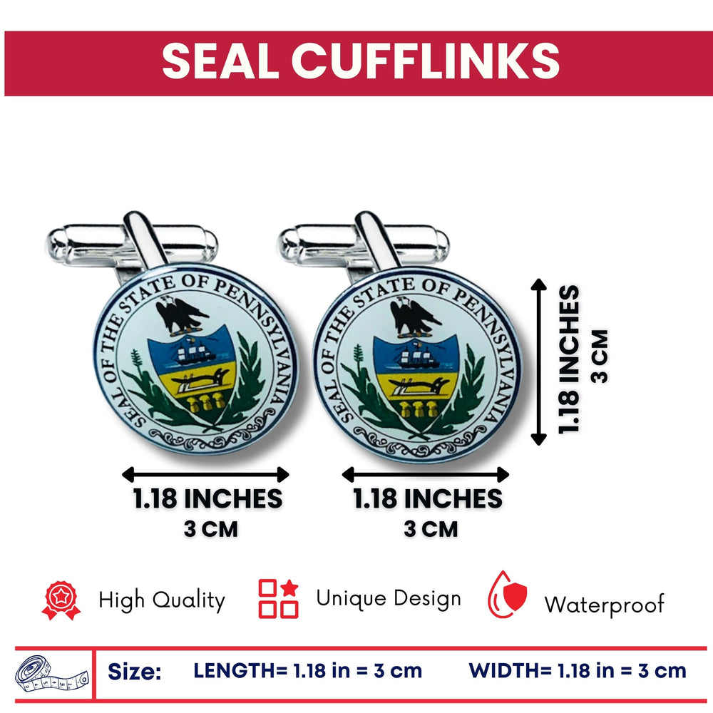 Cufflinks - State Seal Pennsylvania - USA
