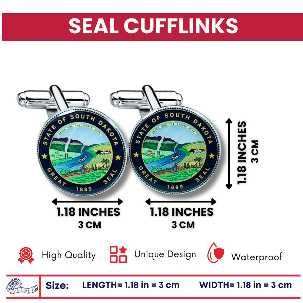 Cufflinks - State Seal South Dakota - USA