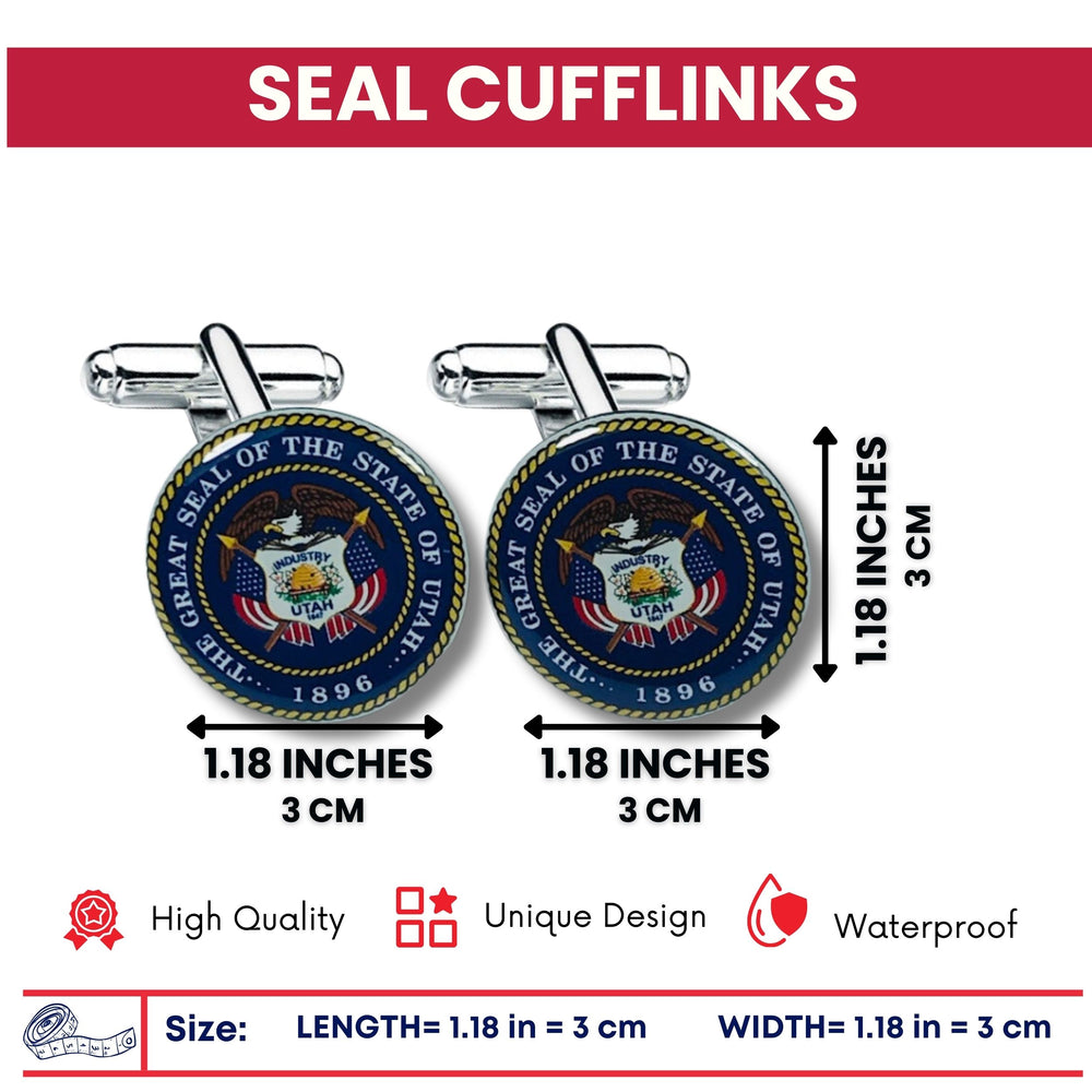 Cufflinks - State Seal Utah - USA