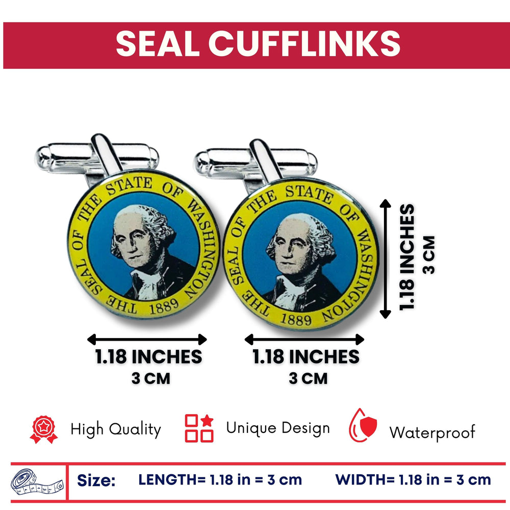 Cufflinks - State Seal Washington - USA